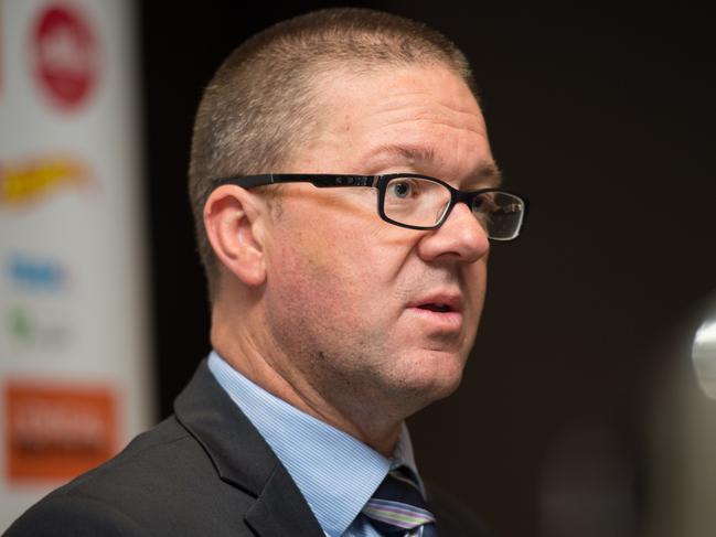 AFLPA/Essendon presser at Pullman Melbourne Albert Park. AFL Players' Association CEO Paul Marsh. Picture Stuart Walmsley.