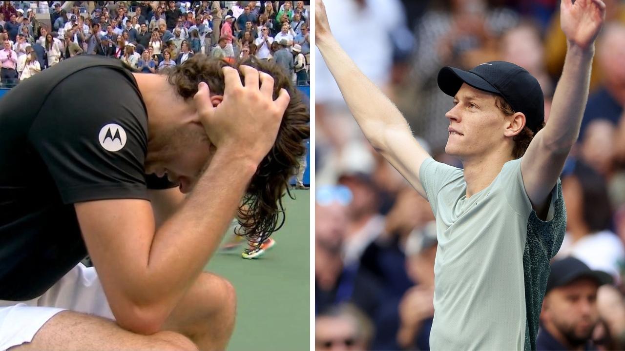 Taylor Fritz was in tears. Photo: Twitter, Getty.