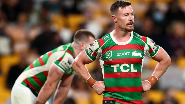 Damien Cook could be missing for South Sydney’s clash with the Roosters. Picture: Chris Hyde/Getty Images