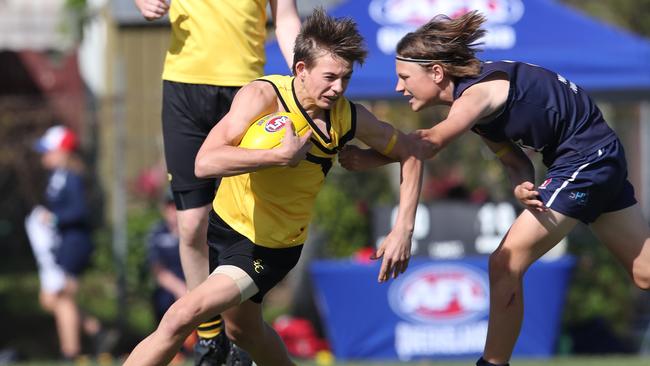 St Laurence’s in a AFLQ SEQ Schools Cup Semi Finals last season. Picture Glenn Hampson