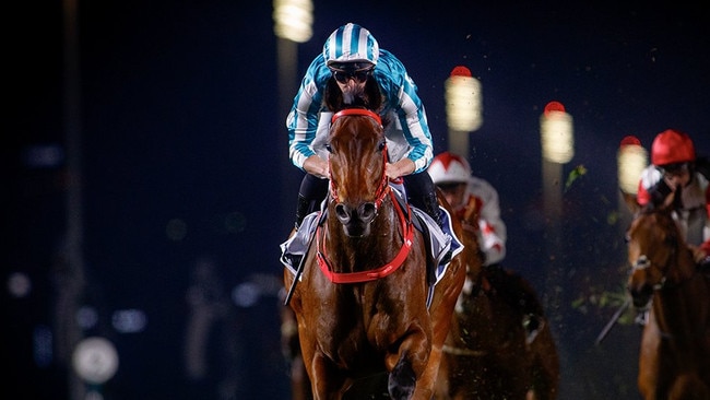 James McDonald rides Romantic Warrior to group 1 glory in Dubai on Saturday