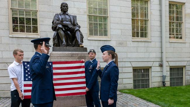 Trump’s war on he Ivy League universities such as Harvard is popular with his base. Picture: Spencer Platt/Getty Images/AFP