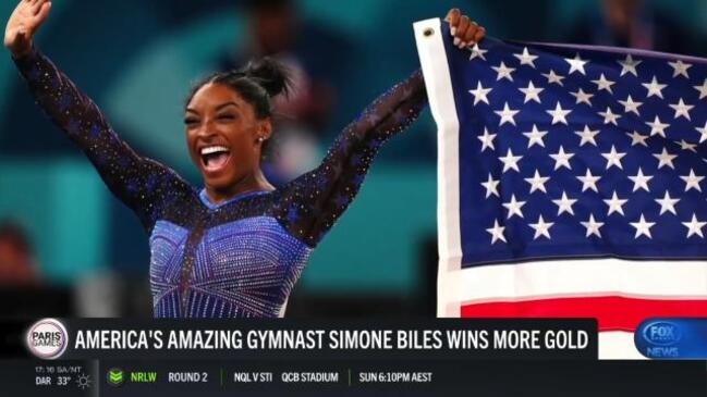 America reacts as "GOAT" gymnast Simone Biles wins second gold in Paris