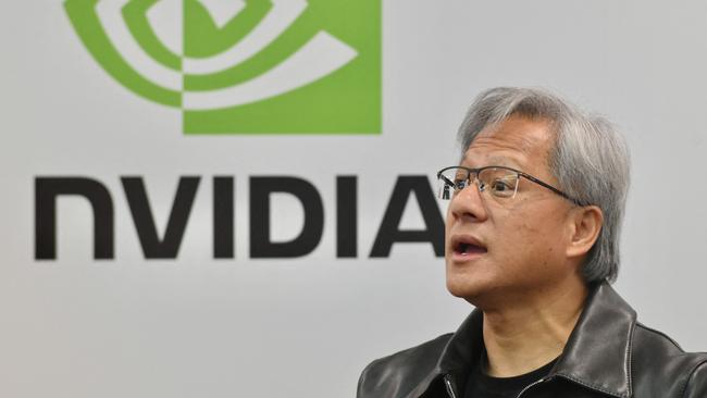 Nvidia CEO Jensen Huang. Giant cash-rich tech stocks have marched to a different beat for years as their growth prospects trampled any barriers economic weakness might present. Picture: AFP