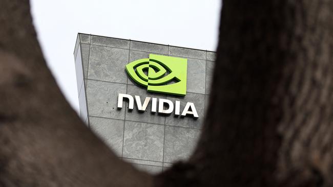 A blockbuster profit result from artificial intelligence chip manufacturer Nvidia powered Wall Street higher. Picture: AFP / Justin Sullivan