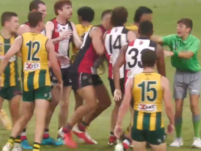 Referee assault in the NTFL elimination final.