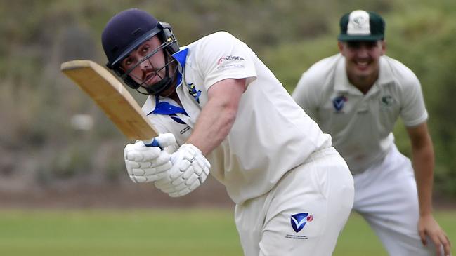 Caleb Carson at the crease for St Bernard’s. Picture: Andrew Batsch