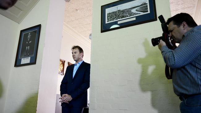 Brett Lee at the members pavilion at the Sydney Cricket Ground.