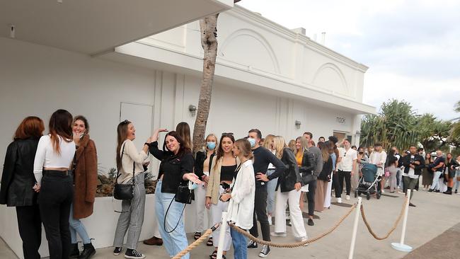 A queue outside Burleigh Pavilion. Picture by Richard Gosling.