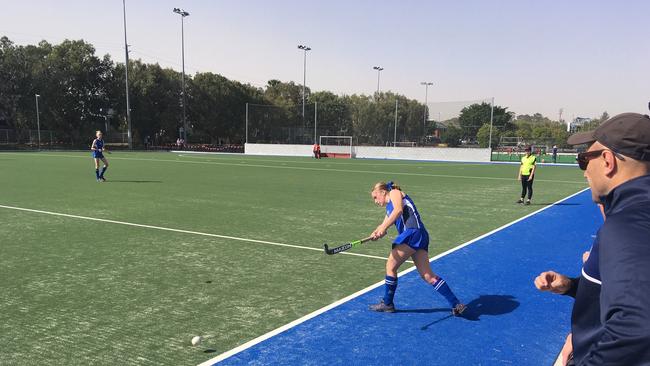 Brisbane Girls Grammar School restart play in the QGSSSA top of the table clash between BSHS and BGGS last year.