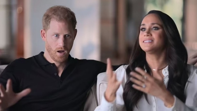 Harry and Meghan lay into the British press in their Netflix show. Picture: Netflix