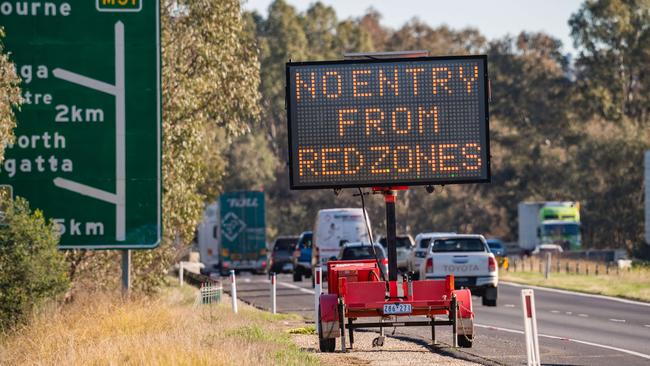 Victoria’s border checks have ramped up in recent days. Picture: Simon Dallinger