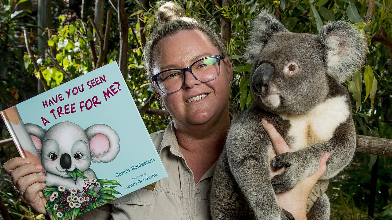 A new children’s book by Currumbin Wildlife Sanctuary’s koala specialist and mammal supervisor Sarah Eccleston who is helping to raise the next generation of koala conservationists. Sarah is pictured with Enzo, the koala, who stars in the book published by New Holland Publishers. Picture: Jerad Williams