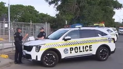 Police and emergency services are at West Croydon where a person has been hit by a train. Picture: 7NEWS