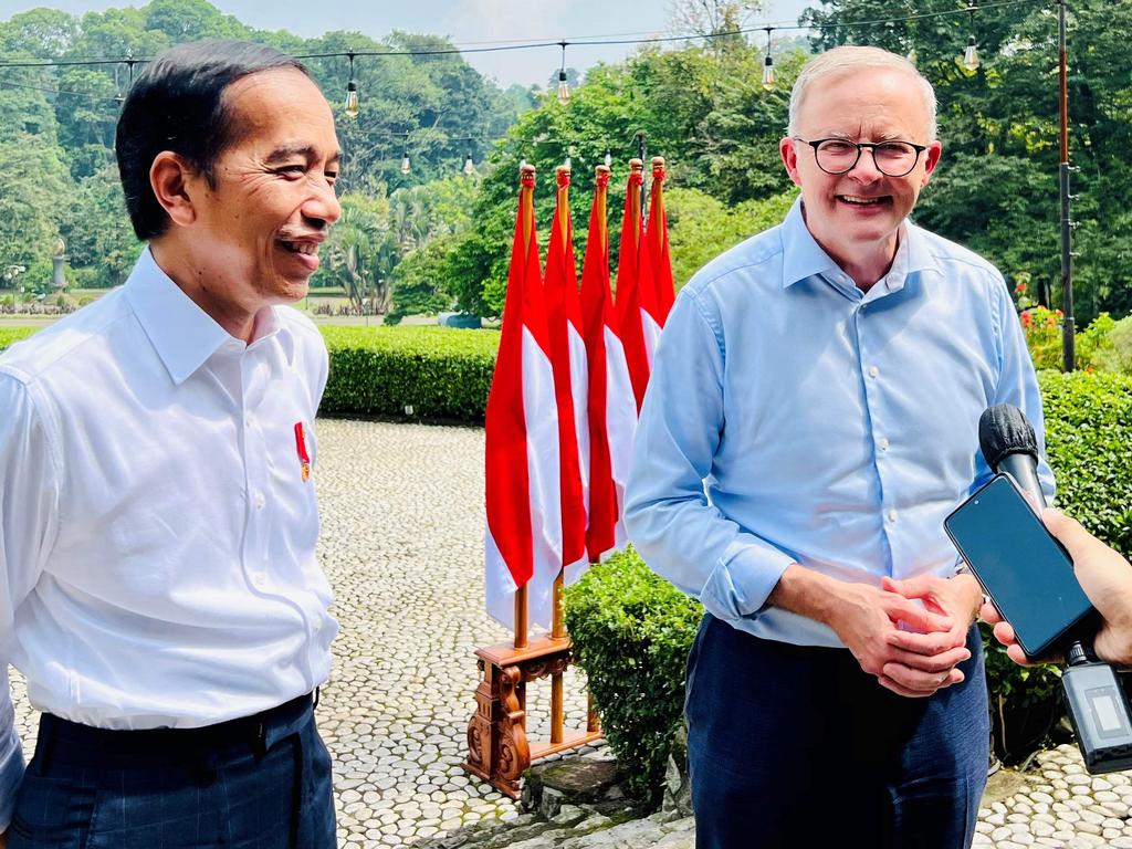 Mr Albanese said he had earlier informed Mr Widodo of his decision to attend the November summit. Picture: Laily Rachev/Presidential Palace/AFP