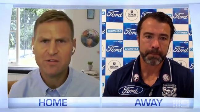 Kane Cornes gave Mark Ricciuto a "drive by" on The Sunday Footy Show.