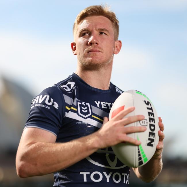 Tom Dearden poses during the 2024 NRL Telstra Premiership Finals Series Launch at Hickson Reserve on September 09, 2024 in Sydney, Australia. (Photo by Mark Metcalfe/Getty Images)