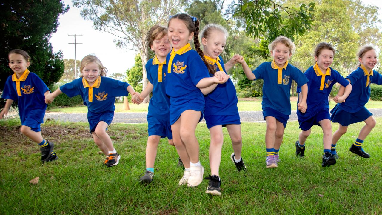 MY FIRST YEAR: Ramsay State School Prep students (from left) Tilly, Annabelle, Spencer, Makenlee, Livia, Annie, Brooklyn, Clara, Angus, February, 2024. Picture: Bev Lacey