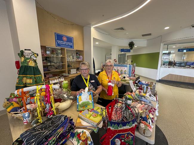 Pauline Strong and Colleen Glencross from the Lismore Base Hospital Auxiliary are holding a Christmas themed gift stall in the foyer of the hospital to raise funds for a cell saver transfusion system.