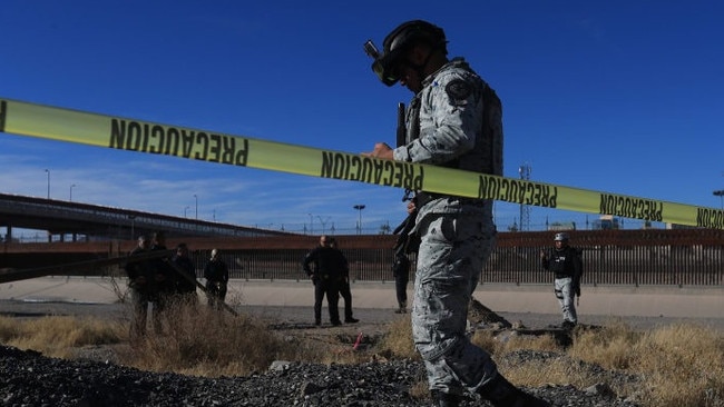 Mexican National Guardsmen and state police near Ciudad Juárez. Mexico got a monthlong reprieve on tariffs by sending 10,000 National Guard troops to the border. Picture: Luis Torres/Shutterstock