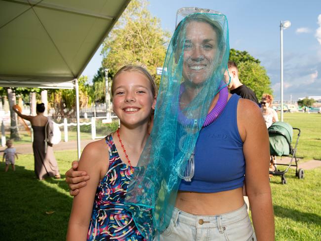DARWIN, AUSTRALIA Sunday, 31 December, 2023:DARWIN NEW YEARS EVE 2023 Montana Kane and Sally Kane pose for a photo at Darwin Waterfront. Picture: Pema Tamang Pakhrin