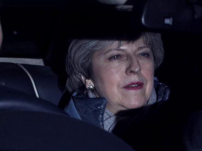 LONDON, ENGLAND - MARCH 14: Theresa May leaves Parliament on March 14, 2019 in London, England. Tonight MPs voted in favour of delaying Brexit until at least June 30th 2019 with 412 votes to 202, a majority of 210 (Photo by Dan Kitwood/Getty Images)