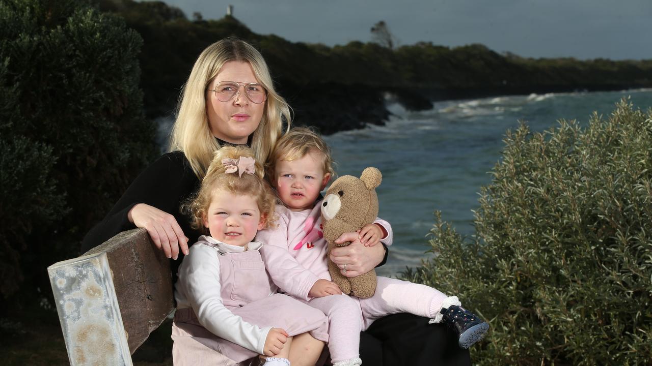 Hannah Casey with two of her four children Frances, 3, and Norah, 1.