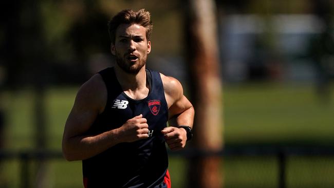 Jack Viney is just glad to be in full training over summer. Picture: Sean Garnsworthy/AAP