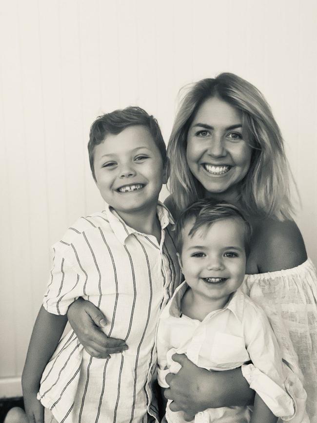 Skye Jeffries and sons Harry and Jake. Picture: Supplied