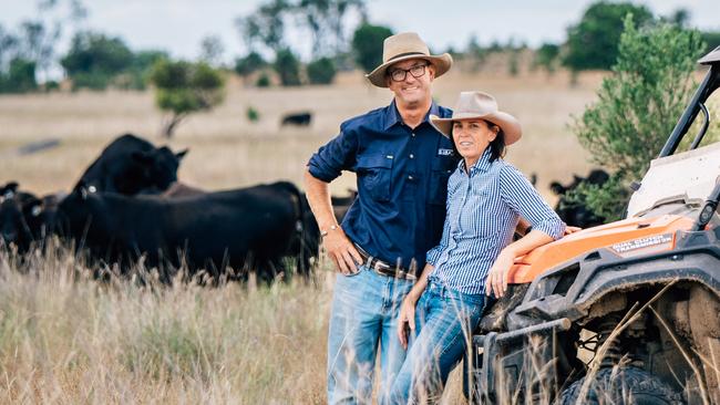 Beef producers Jeremy and Julie Shaw of JS Grazing at Injune in Queensland. Picture: Charlotte Allen