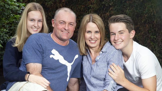 The Visser family: Charlie, 17, dad Stacy, mum Alison and Liam, 14. Picture: Sarah Matray