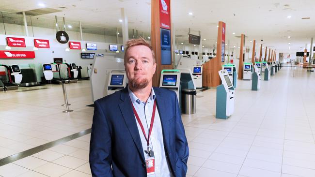 Queensland Airport Limited CEO Chris Mills in an empty Gold Coast Airport. Photo: Scott Powick Newscorp