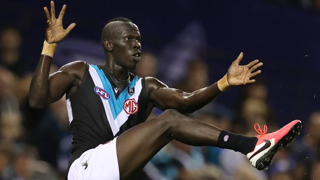 It’s been an incredible ride to the AFL for Aliir Aliir. Picture: Michael Klein