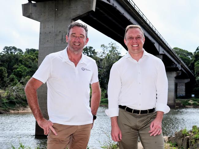 The Queensland Government has announced $450 million to fund a new bridge for the Kennedy Highway  over the Barron River near the Tablelands town of Kuranda. The new bridge is due to be completed in 2031. Barron River MP Craig Crawford and Queensland Premier Steven Miles made the announcement on the banks of the Barron River at Kuranda. Picture: Brendan Radke
