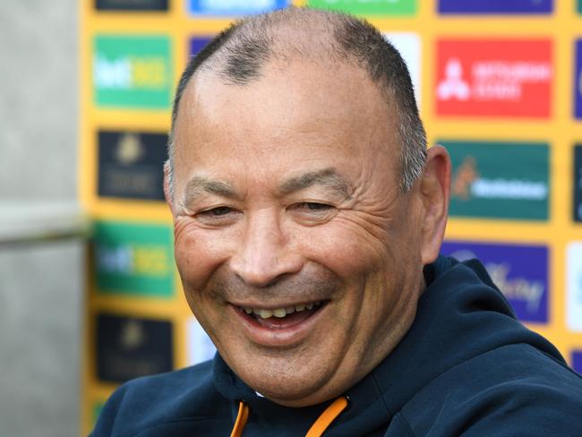 JOHANNESBURG, SOUTH AFRICA - JULY 06: Eddie Jones during the Australia men's national rugby team announcement at Sandton Sun on July 06, 2023 in Johannesburg, South Africa. (Photo by Lee Warren/Gallo Images)