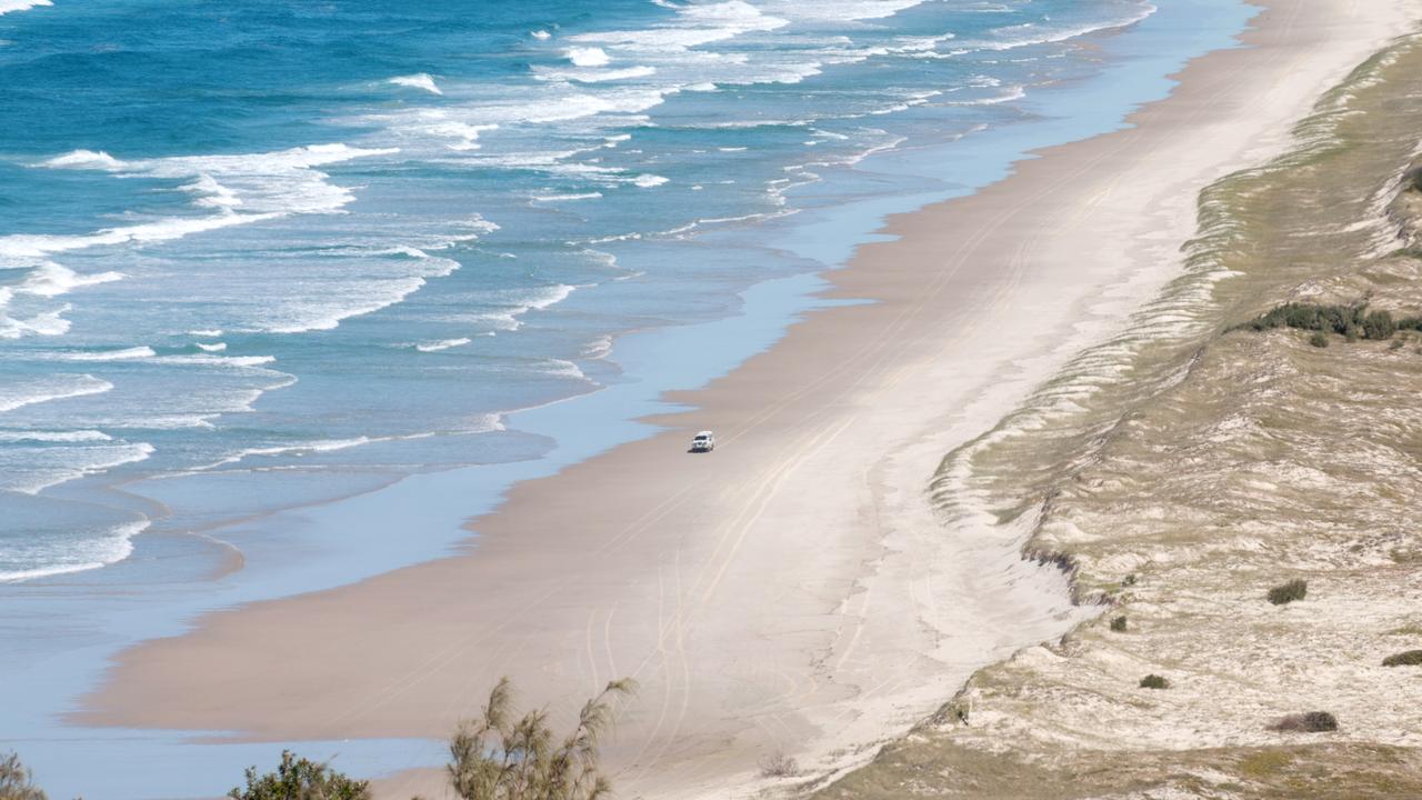 A driver trainer is urging drivers to check tide times before attempting to four-wheel drive on Moreton Island. Picture: Warren Lynam