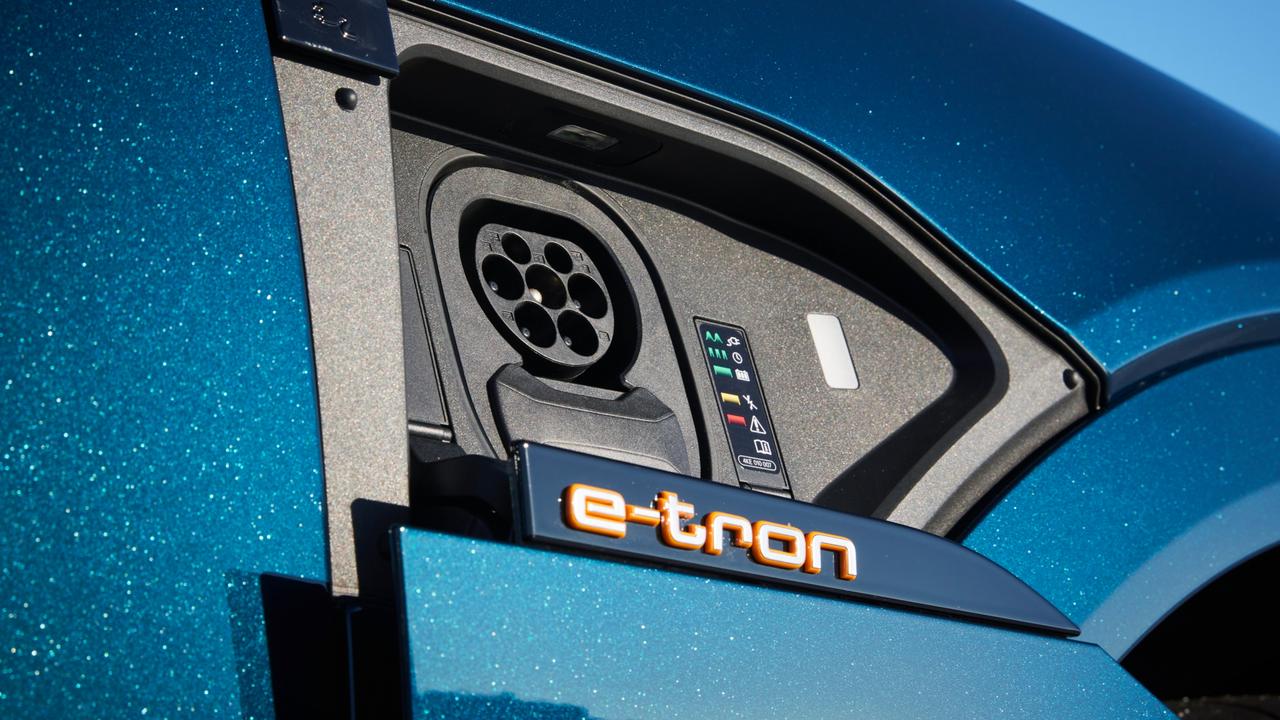 The e-tron’s battery can fully recharge from zero per cent in about 45 minutes.