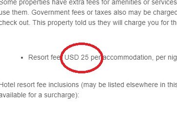 The resort fee was buried further down the hotel confirmation email.