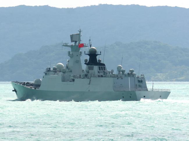 This handout photo taken on February 11, 2025, and released by The Australian Defence Force on February 21, shows the People's Liberation Army-Navy (PLA-N) Jiangkai-class frigate Hengyang sailing at an undisclosed location. Australia's Foreign Minister Penny Wong voiced concern on February 21 over live fire drills conducted by three Chinese warships sailing off the country's east coast. (Photo by Handout / AUSTRALIAN DEFENCE FORCE / AFP) / RESTRICTED TO EDITORIAL USE - MANDATORY CREDIT "AFP PHOTO /  AUSTRALIAN DEFENCE FORCE" - NO MARKETING NO ADVERTISING CAMPAIGNS - DISTRIBUTED AS A SERVICE TO CLIENTS