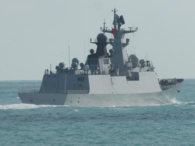 A Chinese warship in the Tasman Sea. Picture: Australian Defence Force