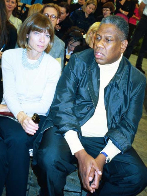 Anna Wintour and Andre Leon Talley at a fashion show in 1999. Picture: Chris Moore