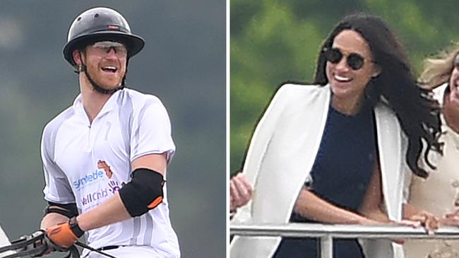 Meghan Markle watches Prince Harry play in the Audi Polo Challenge. (Photo credit: James Whatling/MEGA)