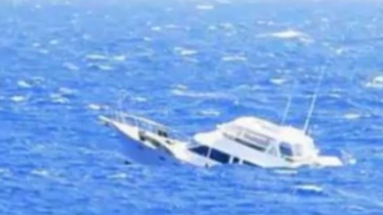 The motor cruiser struck a discarded mooring rope in the early hours of Thursday morning. Picture: 9 News