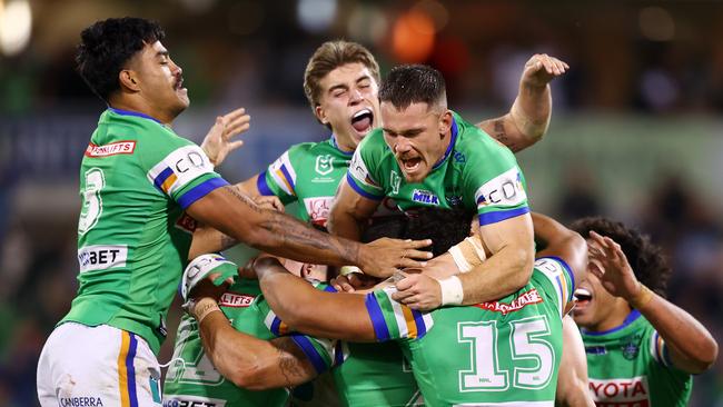 The Raiders picked up two crucial competition points on Sunday, but a costly miss by the officials could have led to a different result. Picture: Mark Nolan/Getty Images