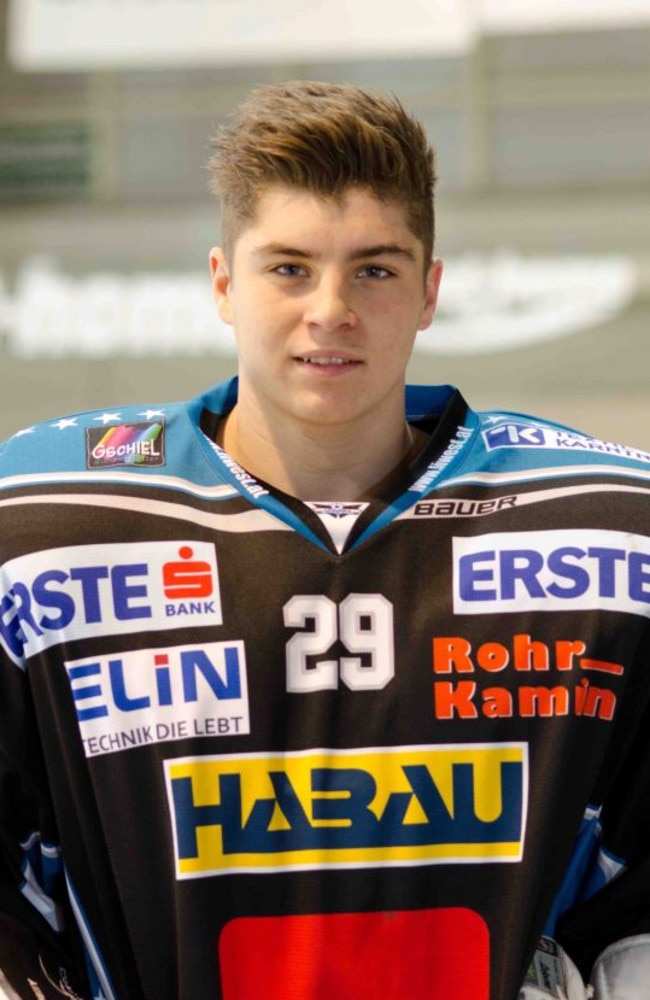 Ice hockey goalie Florian Janny (above) was among the five murdered in the Kitzbühel ski resort massacre