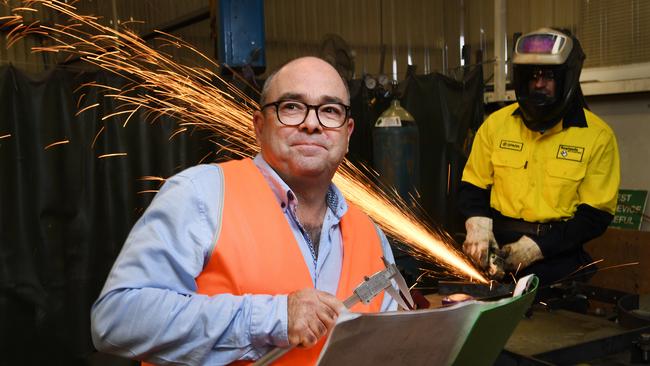 Rowlands Metalworks owner Cameron Johnston in his Lonsdale workshop. Picture: Mark Brake