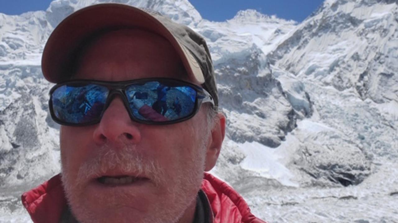 Christopher Kulish from Colorado took a selfie beneath Mount Everest but died shortly after getting to the top. Picture: Christopher Kulish/Mark Kulish via AP.