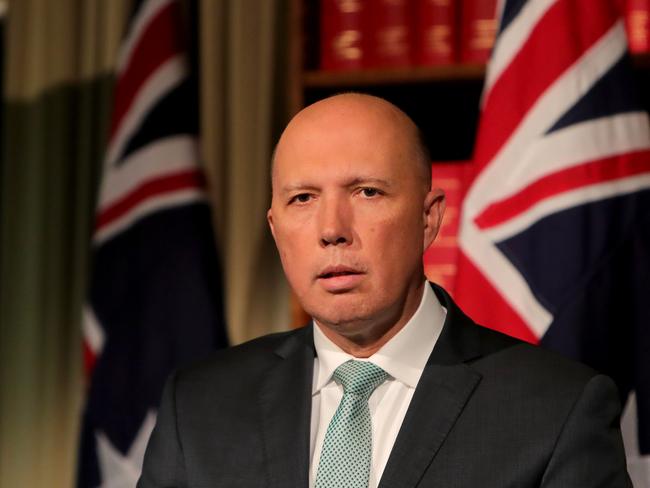 04/06/2018: MP Peter Dutton & Nicole Rose, CEO Austrac, hold a press conference regarding a $700 Million penalty for the Commonwealth Bank of Australia. Stuart McEvoy for The Australian.