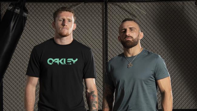 Jamie Mullarkey’s training with UFC champion Alex Volkanovski in Wollongong paid off with his big win in Las Vegas. Picture: NCA NewsWire/Simon Bullard