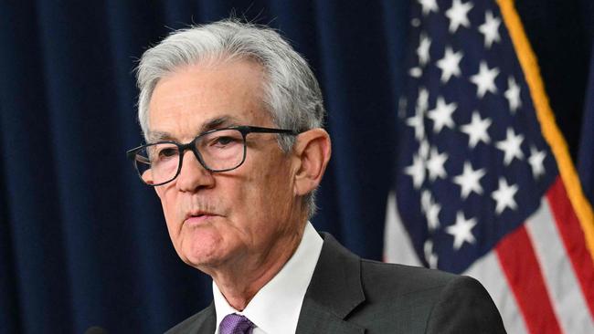 US Federal Reserve Chairman Jerome Powell speaks during a press conference at the end of the two-day Federal Open Market Committee (FOMC) meeting at the Federal Reserve in Washington, DC, on March 20, 2024. The Reserve voted Wednesday to hold interest rates at a 23-year high, between 5.25 percent and 5.50 percent, for a fifth consecutive meeting, and signaled it still expects to make three rate cuts this year. (Photo by Mandel NGAN / AFP)